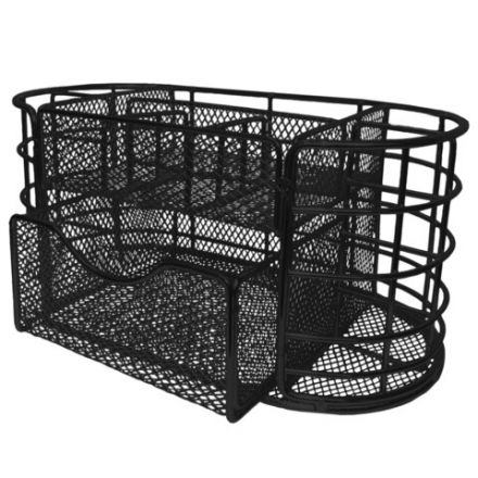 Органайзер для косметики и мелочей металлический 9 секций, MONTE VITA (МОНТЕ ВИТА), 105х218х110 мм, чёрный, 272476