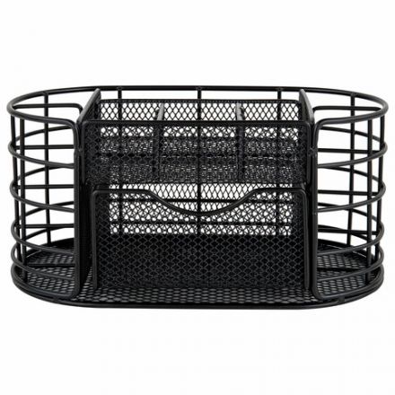 Органайзер для косметики и мелочей металлический 9 секций, MONTE VITA (МОНТЕ ВИТА), 105х218х110 мм, чёрный, 272476