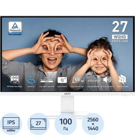 Монитор MSI MP273QW E2(9S6-3PB69H-054)27/WQHD /IPS/100Hz/400cd/4ms/HDMI/DP