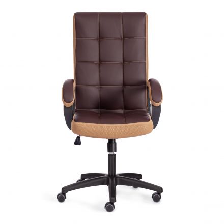 Кресло Tetchair TRENDY (22) кож/зам/ткань, коричневый/бронзовый, 36-36/21