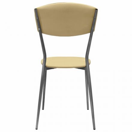 Стул для столовых, кафе, дома РС23, серебристый каркас, экокожа бежевая