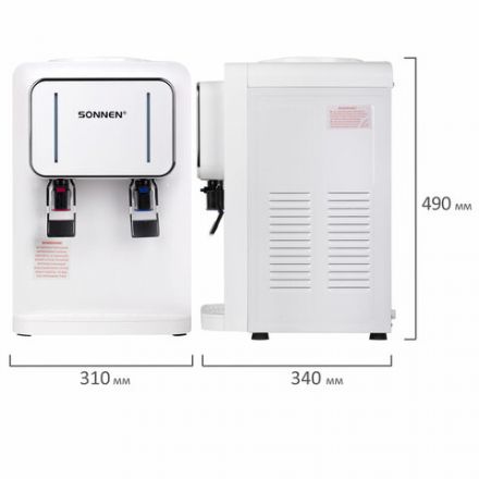 Кулер для воды SONNEN TSE-02W, настольный, НАГРЕВ/ОХЛАЖДЕНИЕ ЭЛЕКТРОННОЕ, 2 крана, белый, 456173 Кулер для воды SONNEN TSE-02W, настольный, НАГРЕВ/ОХЛАЖДЕНИЕ ЭЛЕКТРОННОЕ, 2 крана, белый, 456173