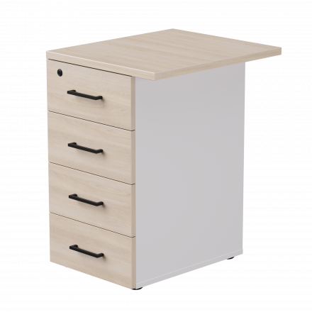 Тумба приставная Everprof EVO с топом 510х600x755 Белый/Дуб Соната