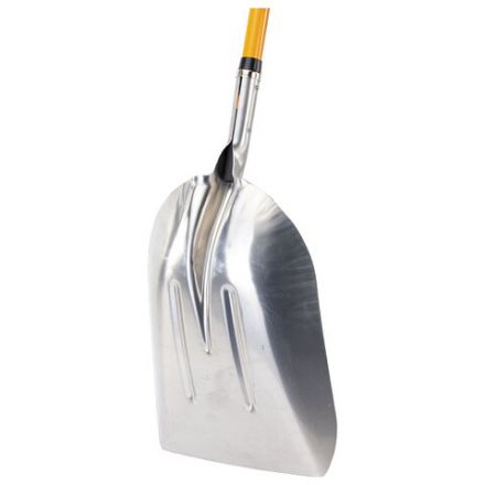 Лопата алюминиевая для снега 37х48 см, ОБЩАЯ ДЛИНА 120 см, черенок стекловолокно, V-ручка, RABBITEX (РАББИТЕКС) "FIBERGLASS", 700486