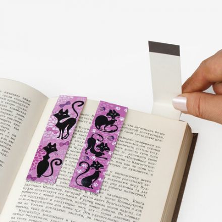 Закладки для книг с магнитом "ГЛАМУР", набор 6 шт., блестки, 25x196 мм, ЮНЛАНДИЯ, 111640