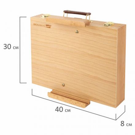 Этюдник-мольберт из бука настольный с ящиком, 38х28х55 см, холст до 45 см, BRAUBERG ART, 192250