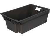 Ящик п/э мясной сплошной 600х400х200 цв. чёрный Ящик п/э мясной сплошной 600х400х200 цв. чёрный