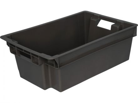 Ящик п/э мясной сплошной 600х400х200 цв. чёрный Ящик п/э мясной сплошной 600х400х200 цв. чёрный