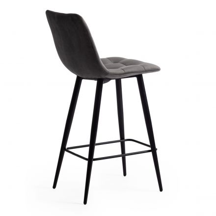 Стул полубарный CHILLY (mod. 7095пб ) ткань/металл, 53x44x94 см, высота до сиденья 66 см, серый barkhat 26/черный