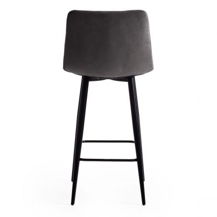 Стул полубарный CHILLY (mod. 7095пб ) ткань/металл, 53x44x94 см, высота до сиденья 66 см, серый barkhat 26/черный