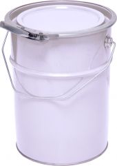 Ведро металл 5л. с крышкой и обручем, с покрытием внутри белый