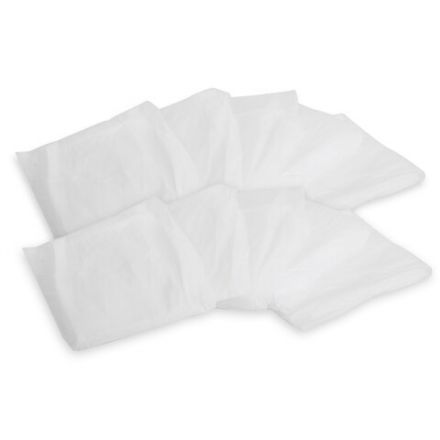 Халат одноразовый белый на липучках КОМПЛЕКТ 10 шт., XL, 52-54 размер, 110 см, рукав на резинке, 20 г/м2, СНАБЛАЙН