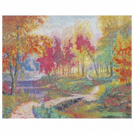 Картина стразами(алмазная мозаика), 40х50см, ОСТРОВ СОКРОВИЩ "Осень в старом парке", без подрамника, 663868