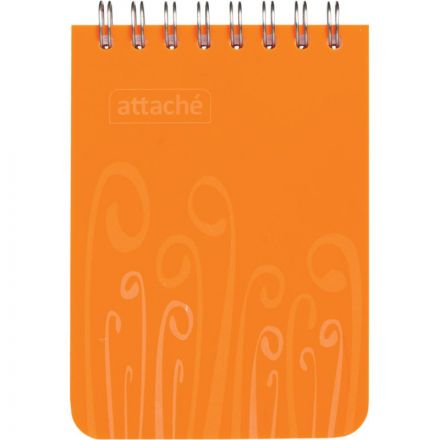 Блокнот Attache Fantasy А7 80 листов оранжевый в клетку на спирали (75х120 мм)