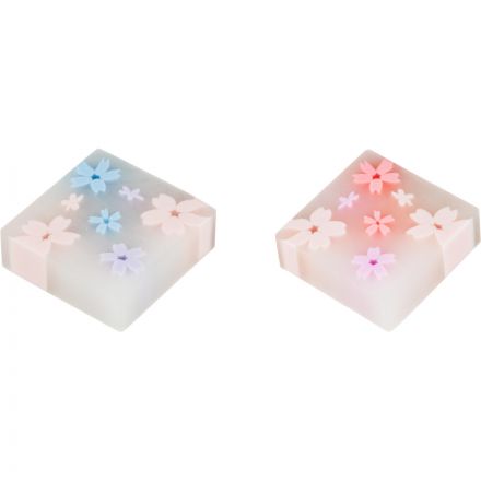 Ластик Deli Sakura, ПВХ, 35x35x11 мм, цвет в ассортименте