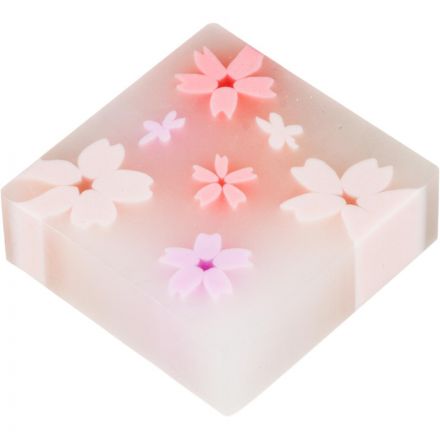 Ластик Deli Sakura, ПВХ, 35x35x11 мм, цвет в ассортименте