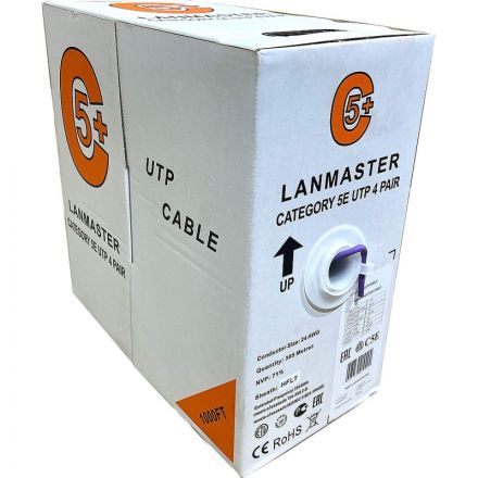 Кабель LANMASTER LAN-5EUTP-HFLT 4 пары Кат.5e 350 МГц LSZH нг(А)-HF 305 м