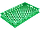 Ящик 740х465х95 перфорированный  зелёный