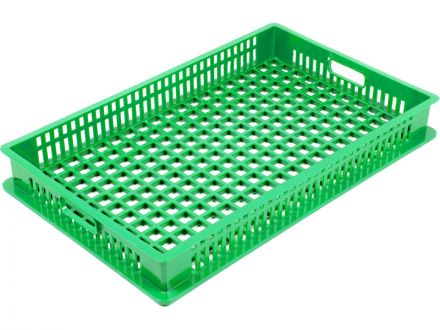 Ящик 740х465х95 перфорированный  зелёный