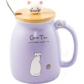 Кружка Котик с клубком №3 фиол Эврика арт.99290 Кружка Котик с клубком №3 фиол Эврика арт.99290