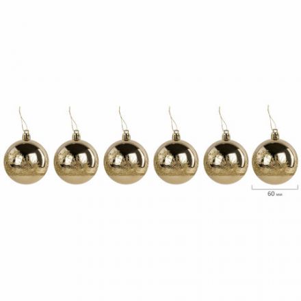Шары ёлочные 24 шт., 6 см, "Fine Gold", пластик, золотистые, туба, ЗОЛОТАЯ СКАЗКА, 592170