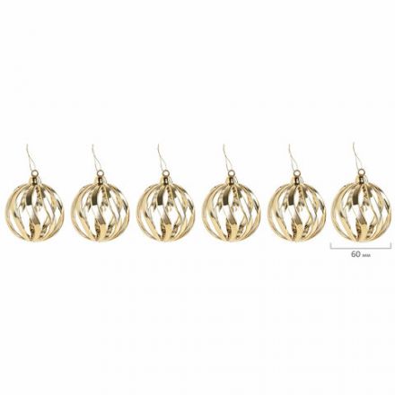 Шары ёлочные 24 шт., 6 см, "Fine Gold", пластик, золотистые, туба, ЗОЛОТАЯ СКАЗКА, 592170