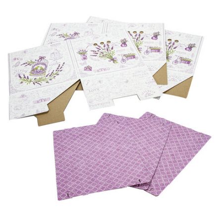 Короб для хранения из плотного микрогофрокартона 315х315х315 мм, КОМПЛЕКТ 3 шт., BRAUBERG HOME "Лаванда", 271817