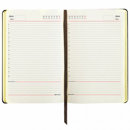 Ежедневник недатированный БОЛЬШОЙ ФОРМАТ (175х247 мм) В5, BRAUBERG "Alligator", под матовую крокод. кожу, 160л, крем.блок, т-корич, 124969