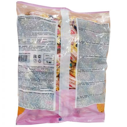 Конфеты помадные Азовская КФ Игристый Ананас глазир. с желейной нач., 1 кг
