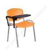 Стул для посетителей Изо оранжевый со столиком(ткань/черный)