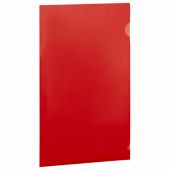 Папка-уголок прозрачная А4 BRAUBERG UNIVERSAL, красная, 0,10 мм, со штрихкодом, 273047