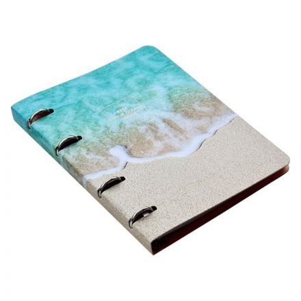 Тетрадь общая А5, 80л. клетка, кольца 155х212мм. Nature, прибой N1551