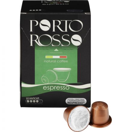 Капсулы для кофемашин Porto Rosso Espresso (10 штук в упаковке) Капсулы для кофемашин Porto Rosso Espresso (10 штук в упаковке)