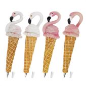 Ручка фигурная "МОРОЖЕНОЕ-ФЛАМИНГО", СИНЯЯ, 4 дизайна ассорти, 0,5 мм, дисплей, BRAUBERG, 142764