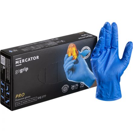 Перчатки одноразовые нитрил GOGRIP BLUE цв.голубой (25пар/уп)р.L,ПС