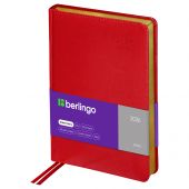 Ежедневник датированный 2026г., А5, 184л., кожзам, Berlingo "xGold", зол. срез, красный