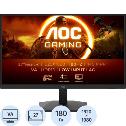 Монитор AOC (27G15N2)27/FHD/VA/180Hz/300cd/1ms/HDMI/DP