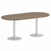 Home Office Стол овальный VR.SP-5-180.1 Дуб аризона/Белый металл 1800*900*753