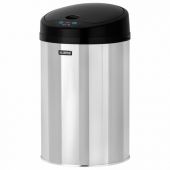 Ведро для мусора СЕНСОРНОЕ 12 л, нержавеющая сталь, черная матовая крышка, питание от 4-х батареек AA (не входят в комплект), LAIMA, 609326