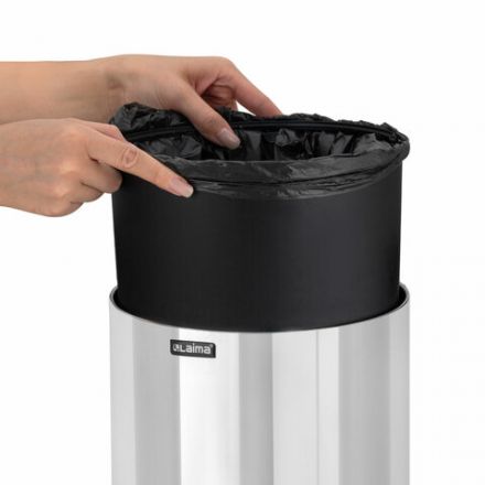 Ведро для мусора СЕНСОРНОЕ 12 л, нержавеющая сталь, черная матовая крышка, питание от 4-х батареек AA (не входят в комплект), LAIMA, 609326