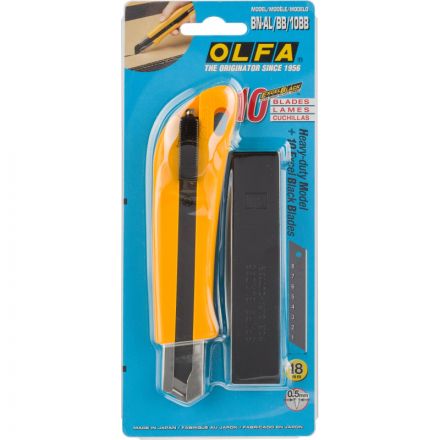 Нож OLFA 18 мм с выдвижным лезвием, 10 шт лезвий в комп. (OL-BN-AL/BB/10BB) Нож OLFA 18 мм с выдвижным лезвием, 10 шт лезвий в комп. (OL-BN-AL/BB/10BB)