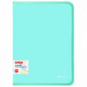 Папка объемная на молнии пластиковая BRAUBERG PASTEL, А4, 330х240 мм, 600 мкм, цвет мятный, 271973