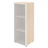 Шкаф колонка с стеклянной дверью в алюминиевой раме (R) и топом WMC 42.7(R) Бук Тиара 432х432х1184 W