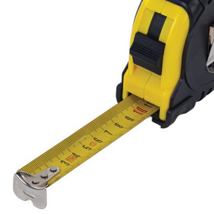 Рулетка измерительная 10 м х 25 мм, обрезиненный корпус, с фиксатором, RABBITEX (РАББИТЕКС) Standard, 671351