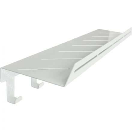 Полка РЭ_ д/ванны с крючками  LIRIA RU2053W, белая (701453)