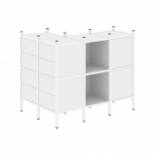 Loft Угловой внешний стеллаж наборный VR.L-51 Белый бриллиант/Белый металл 862*1278*1047