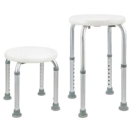 Стул-сиденье круглый ТИТАН для купания в душе / ванной, регулировка высоты ножек под любой рост, BRABIX, 532619