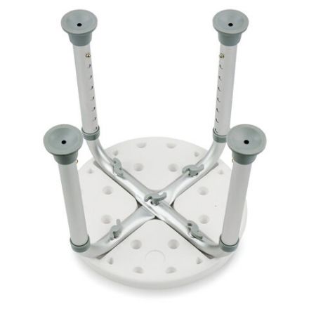 Стул-сиденье круглый ТИТАН для купания в душе / ванной, регулировка высоты ножек под любой рост, BRABIX, 532619