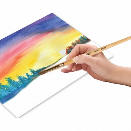 Кисть ПИФАГОР, БЕЛКА, круглая, № 6, деревянная лакированная ручка, с колпачком, пакет с подвесом, 200820 Кисть ПИФАГОР, БЕЛКА, круглая, № 6, деревянная лакированная ручка, с колпачком, пакет с подвесом, 200820