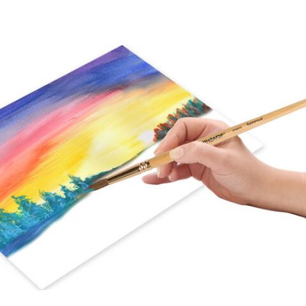 Кисть ПИФАГОР, БЕЛКА, круглая, № 6, деревянная лакированная ручка, с колпачком, пакет с подвесом, 200820 Кисть ПИФАГОР, БЕЛКА, круглая, № 6, деревянная лакированная ручка, с колпачком, пакет с подвесом, 200820